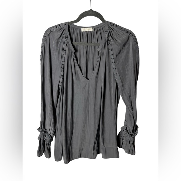 Ramy Brook New York Gray Boho Peasant Blouse Size Small - Picture 2 of 7
